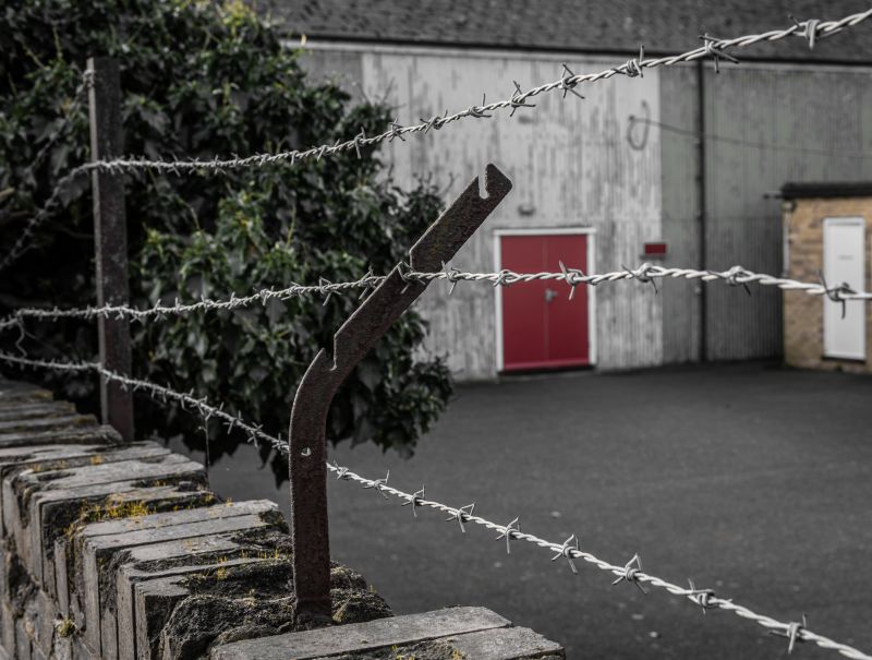 Industrial Barbed Wire Fence